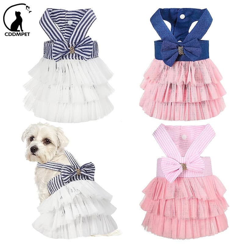 Vestido De Malha Roupa Cachorro Para Cães Pequenos Saia Animais Vestidos De Estimação