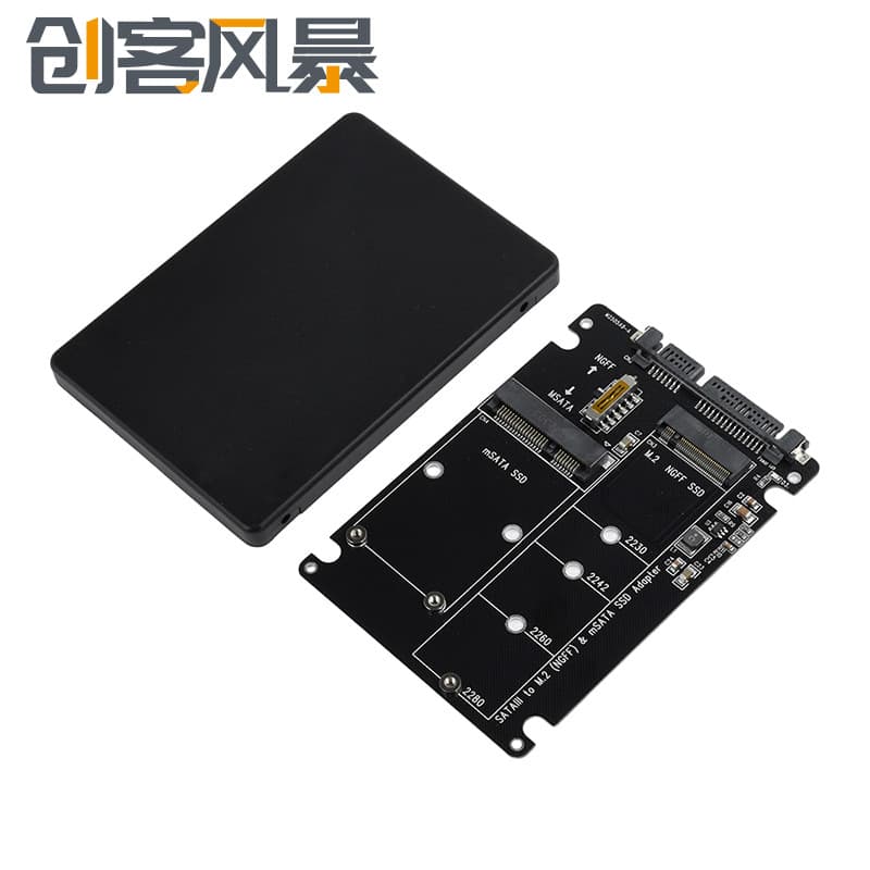 M.2 SSD de estado sólido para sata3 caixa de disco rígido externo ngff msata para placa adaptadora de porta Serial dupla