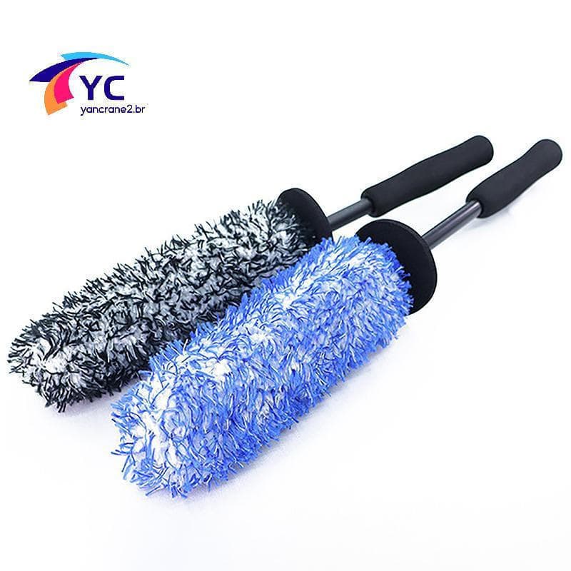 Escova de Lavagem de Carro YCBR, Especial para Cubos de Roda, Microfibra de Alta Qualidade, Cabo Antiderrapante, Acessór