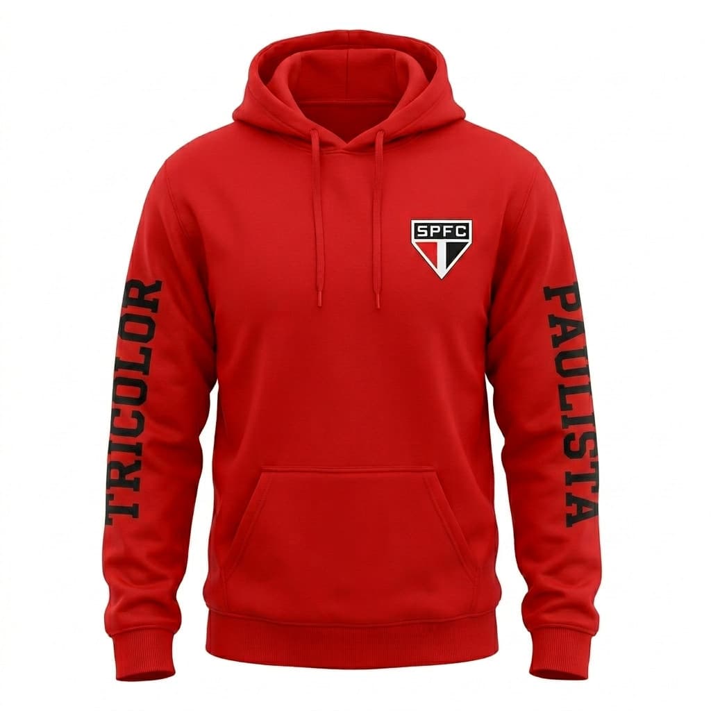 Moletom Masculino Time Paulista Torcedor Blusa de Frio Soberano Paulista Casaco Torcida Organizada
