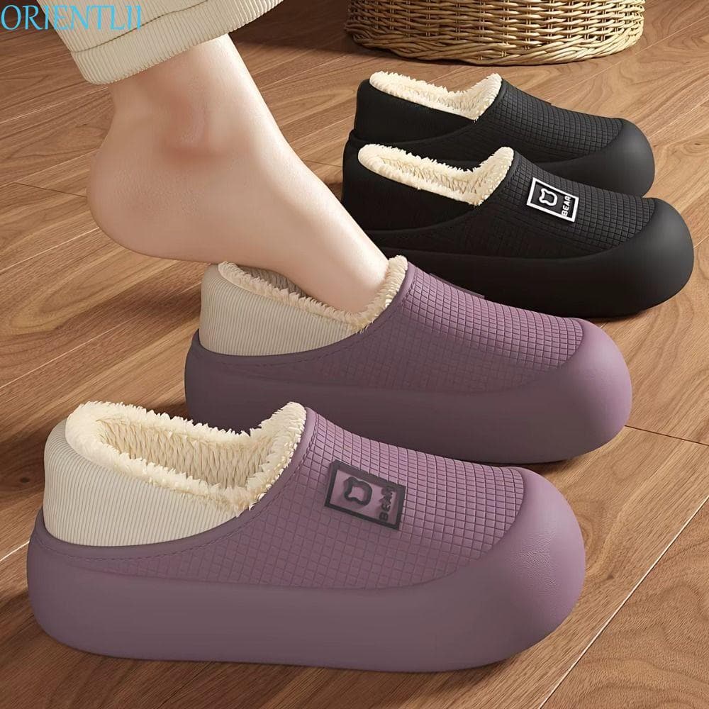 ORIENTLII Chinelos De Inverno Aconchegantes , Femininos De EVA À Prova D'água Com Sola Grossa , Sapatos Quentes E Antide