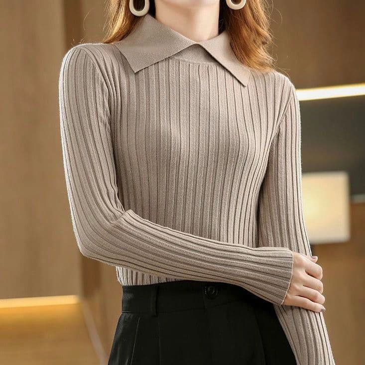 Pulôver camisola feminina outono inverno camisola exterior usar camisa de fundo interno magro topo