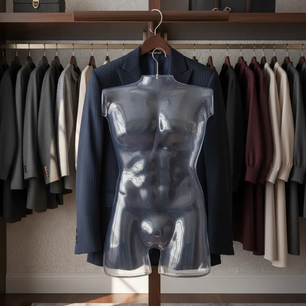 Cabide Corpinho Pvc Masculino Collant Busto Transparente