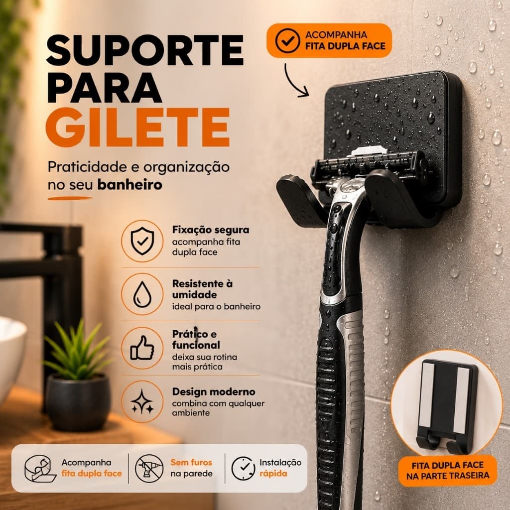 Suporte Para Parelho De Barbear Lamina Gillette Gilete Prestobarba