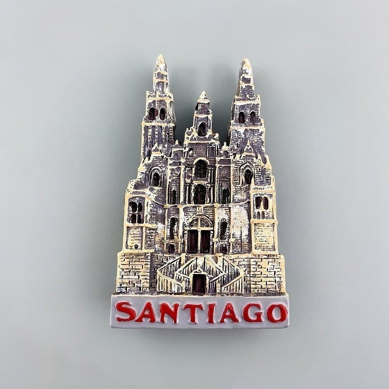 Ímã de geladeira 3D da Igreja de Santiago, Chile, adesivo de souvenir turístico, item colecionável, número do produto RR