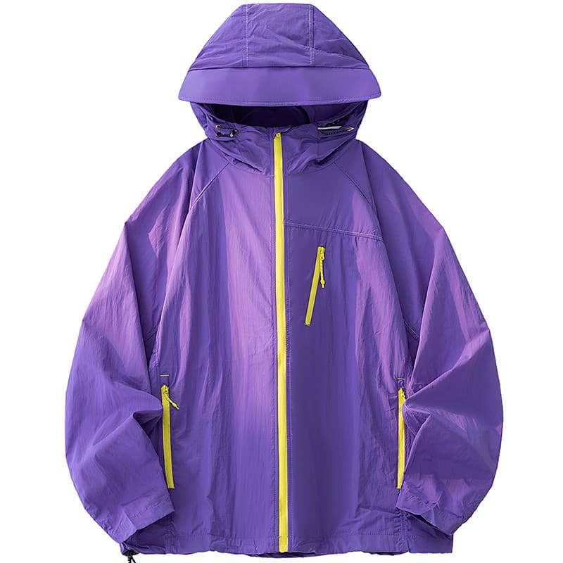 Masculino Feminino UPF50 + Jaqueta De Proteção Solar Leve Secagem Rápida Com Capuz Camisa De Sol Multi Zip Po