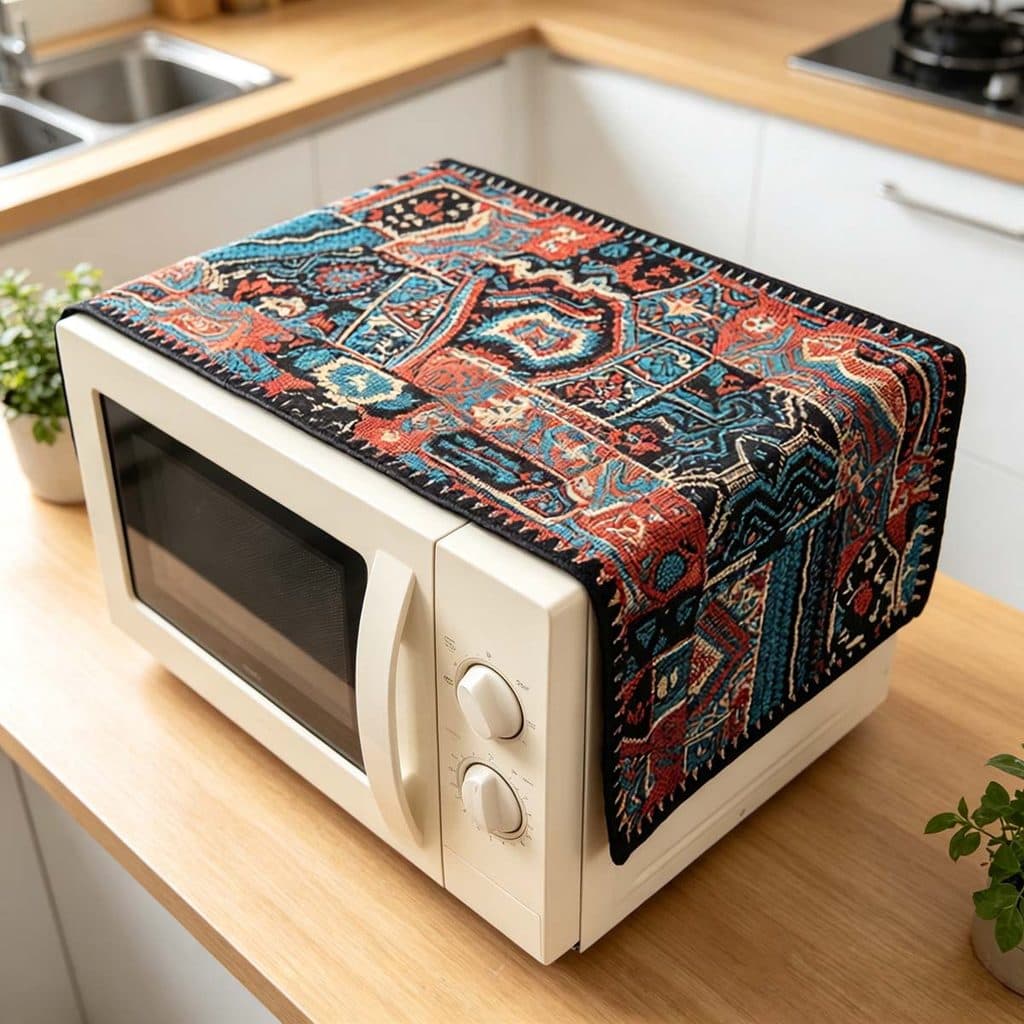 Capa Protetora Contra Poeira Para Micro-Ondas 30 * 90 Cm Linho De Algodão Cozinha Doméstica À Prova De Forno De Pano Pro