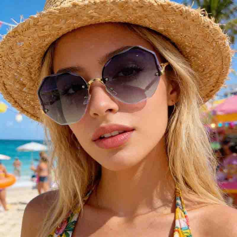 Óculos de sol europeus americanos femininos moda feminina óculos de sol Anti-ultravioleta tiro de rua