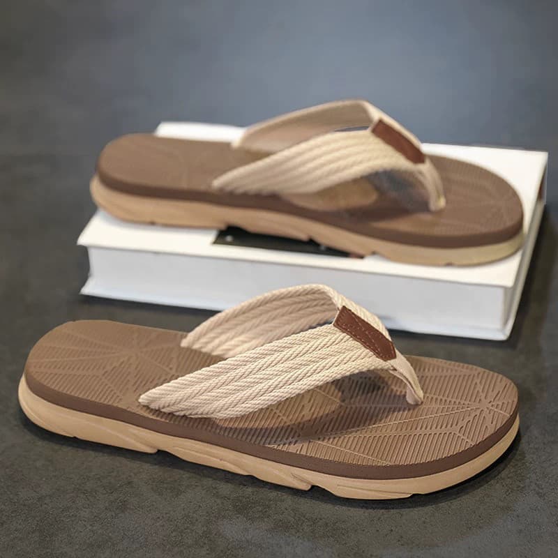 Chinelos masculinos chinelos verão exterior Wear antiderrapante 2025 novo estilo sandálias masculinas alça de pano flip-