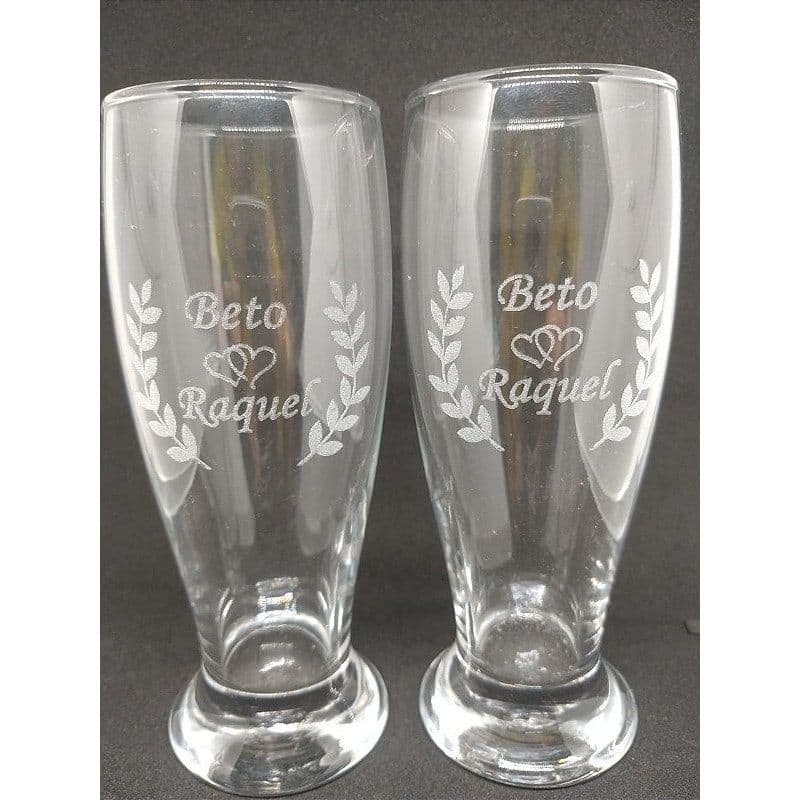 Par de Tulipa Chopp Vidro Personalizada - 300ml