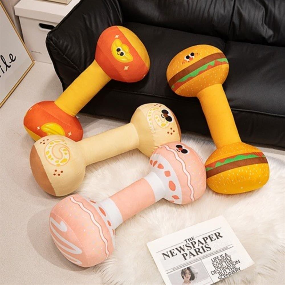 Criativo Dos Desenhos Animados Haltere Kettlebell Brinquedo De Pelúcia Engraçado Boneca Travesseiro De Dormir Presente D