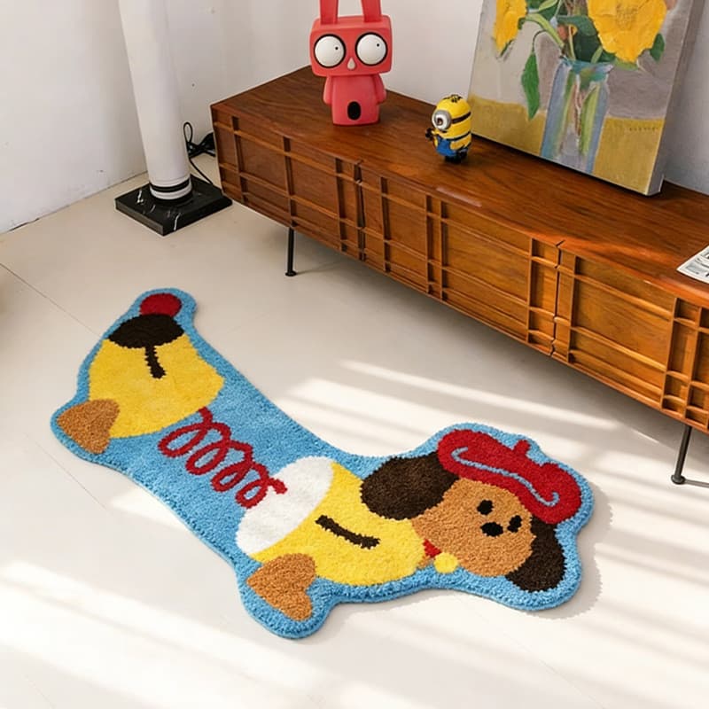 Tapete dos desenhos animados filhote de cachorro reunindo Cluster sala de estar quarto antiderrapante resistente à sujei