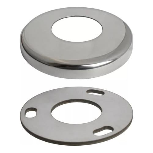 Flange Base Redonda + Canopla Em Inox Tubo  1  1/2'' (12 Un)