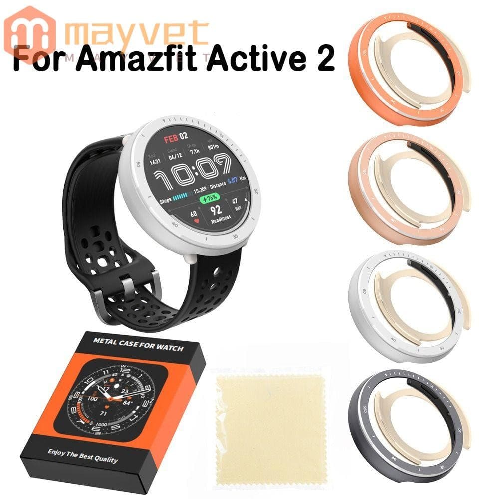 Moldura De Relógio De Metal MAYVET , Capa Protetora Antiarranhões Para , Substituição Amazfit Active 2