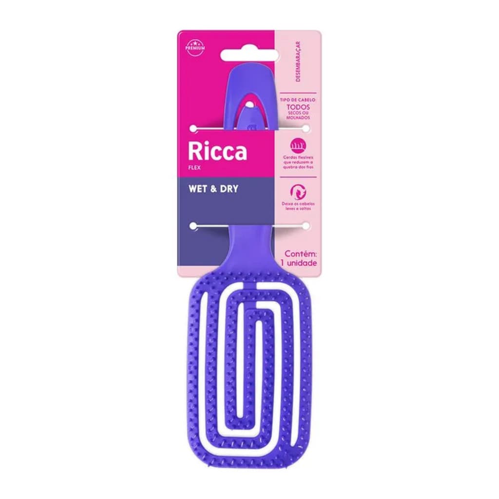 Escova Ricca Flex Wet E Dry Roxa