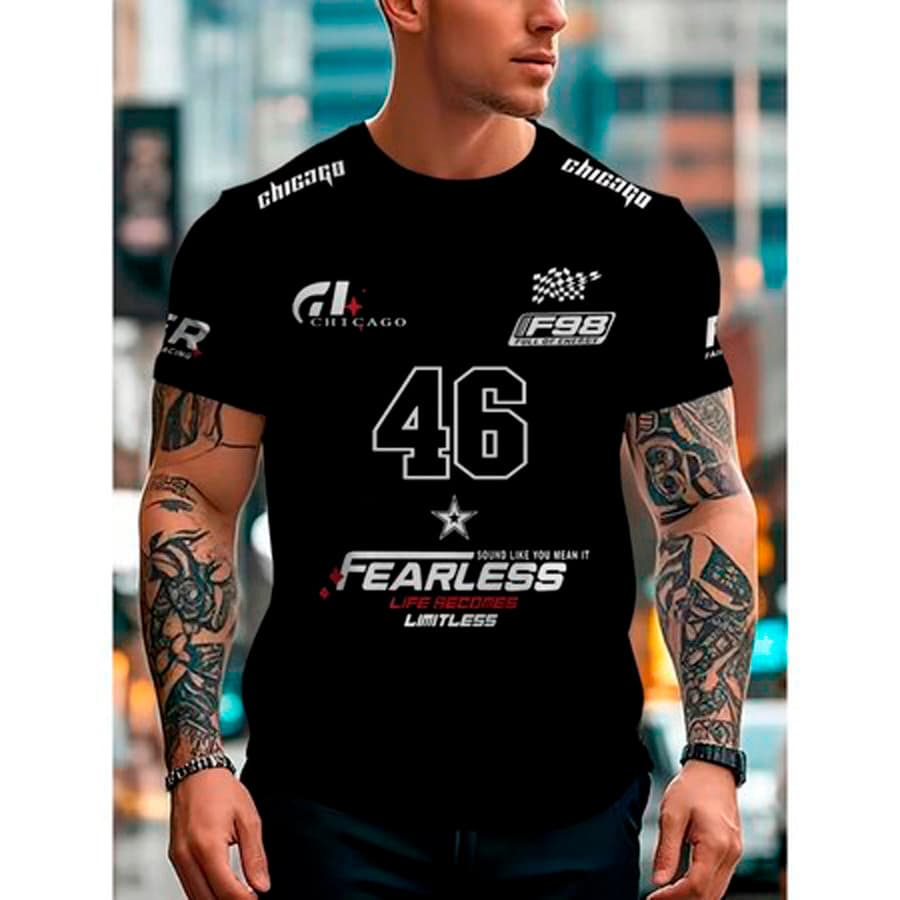 Camiseta Chicago 46 fair Racing Corrida Algodão Lançamento