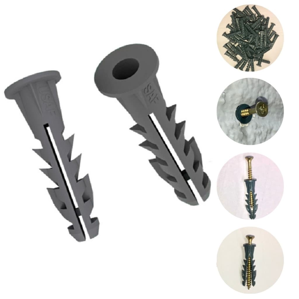 Bucha 6mm Com Aba e Anel Para Parede Pacote 1000 Peças