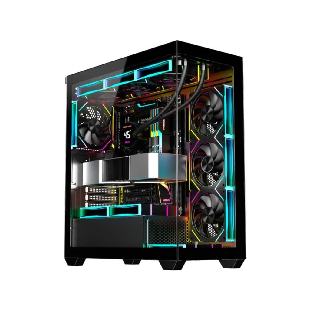 Gabinete Gamer K-mex Aquário CG-36DY ATX Torre Negra s/ Fans