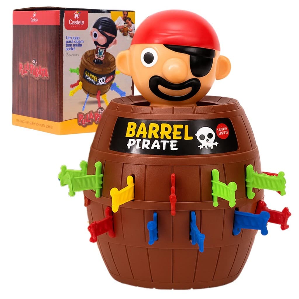 Jogo Infantil Barril Salta Pirata Grande - Castela
