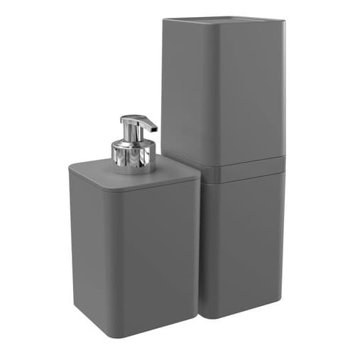 Kit Para Banheiro Com 2 Peças Smile Cinza
