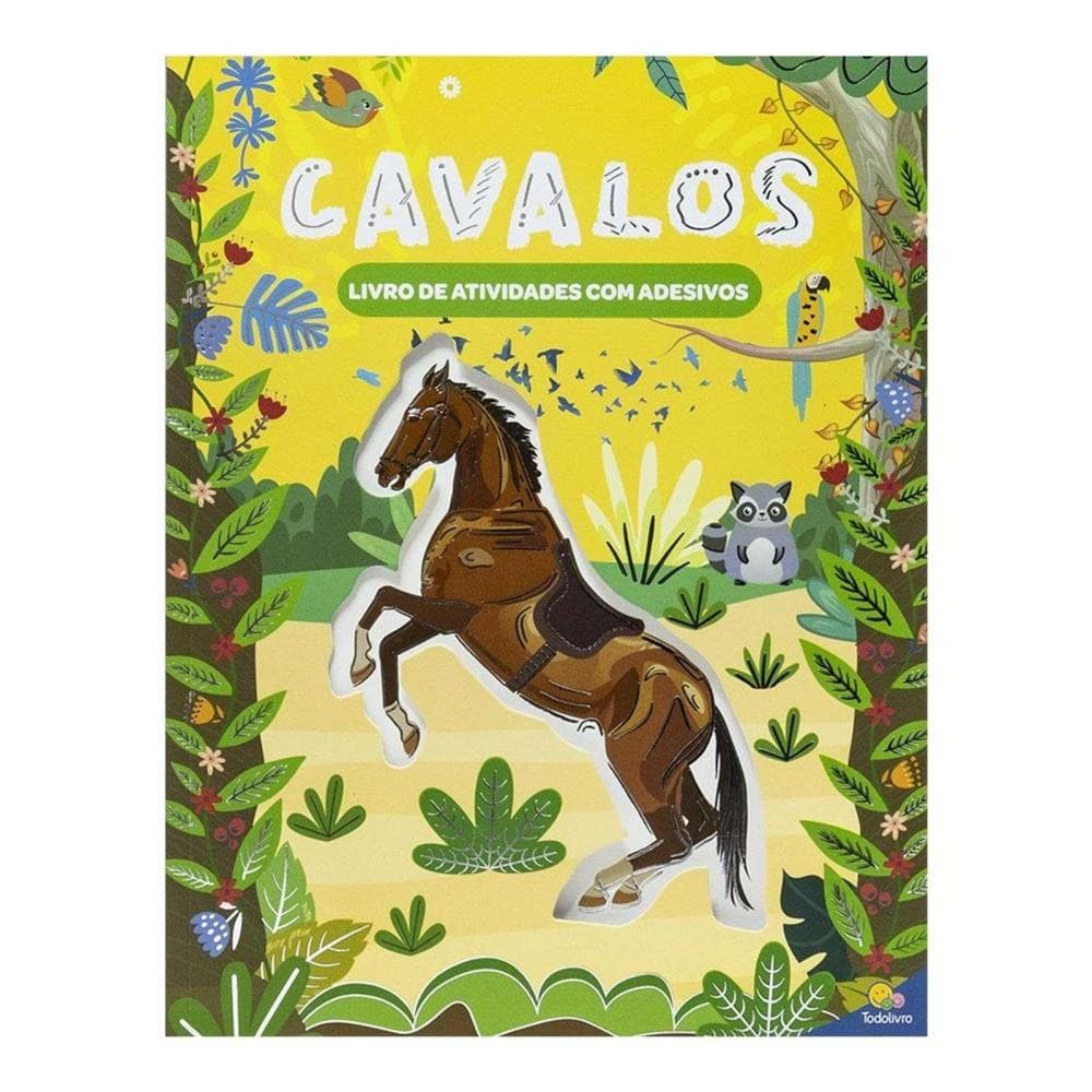 Livro De Atividades Com Adesivos Brilhantes Cavalos