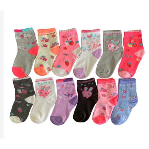 Kit 3-6-12 Pares de Meia Infantil feminina Menina Criança BB 0 a 10 anos