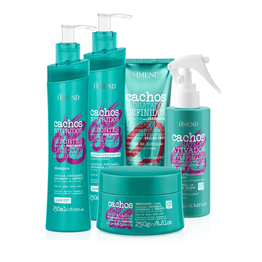 Kit Amend Cachos 5 Shamp Cond Masc leave-in Fechados e Day After