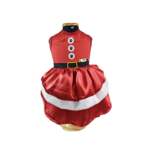 Roupa Pet Vestido Mamãe Noel Fantasia Natal Roupinha Cachorro natal festa cachorro