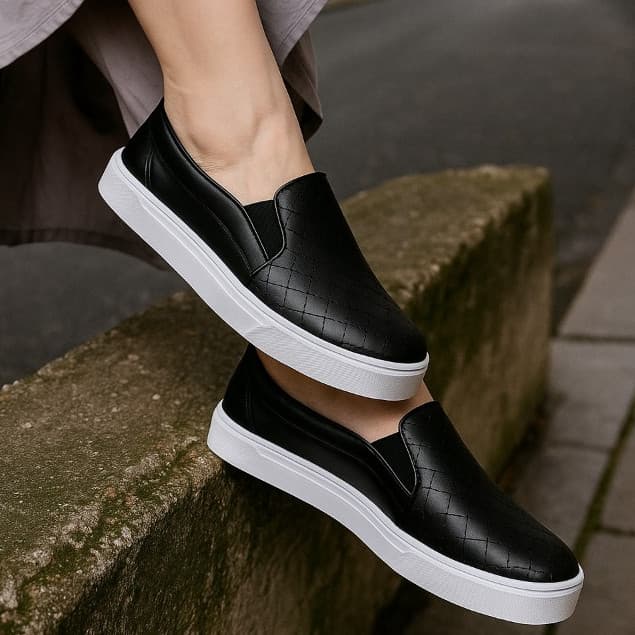 Tenis Feminino Slip On Casual Lançamento Promoção Confortável Envio Imediato