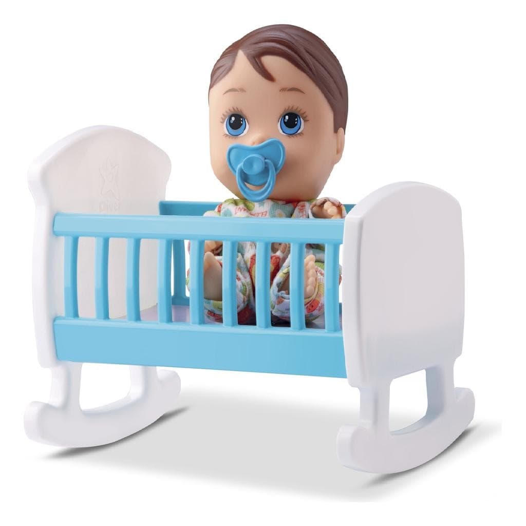 Boneco Menino Little Dolls Bercinho Com Chupeta Divertoys