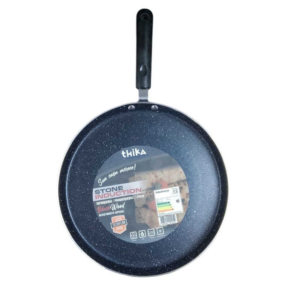 Frigideira Tapioqueira Panquequeira com Indução 26cm - Preta