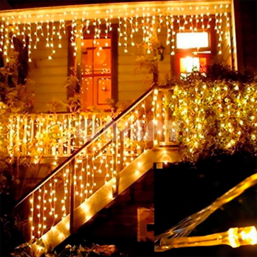 Cascata LED Natal com 160 Lâmpadas Branco Quente Original
