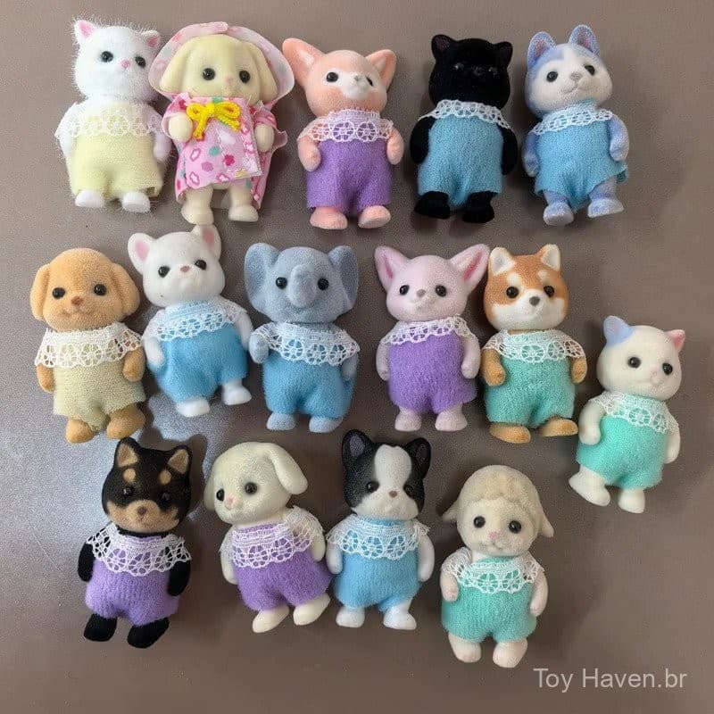 Conjunto de Brinquedos DIY Família de Coelhos da Floresta Simulada Mini Figura de Urso Coelho Bonecas Presentes para Cri