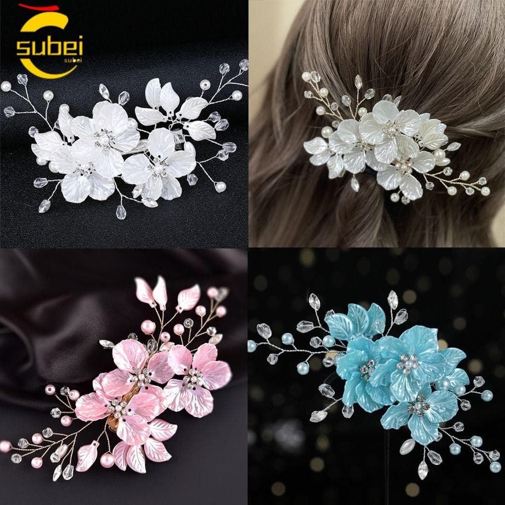 Pino De Cabelo De Flor SUBEI , Lindos Grampos Noiva De Cristal , Presilhas Elegantes De Estilo Floral