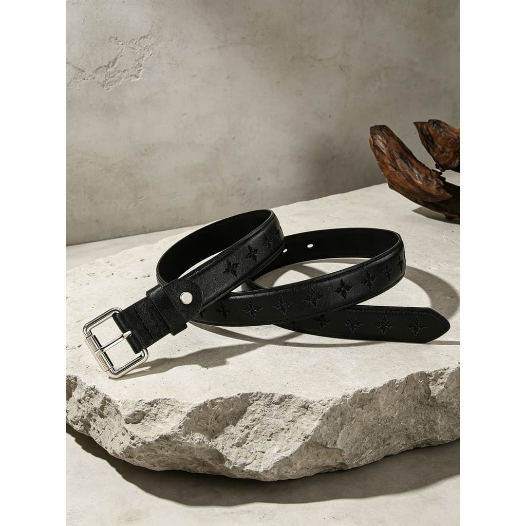 Versão coreana nicho Design oco padrão masculino feminino cinto fino na moda britânico Casual Jeans calças pequenas cint