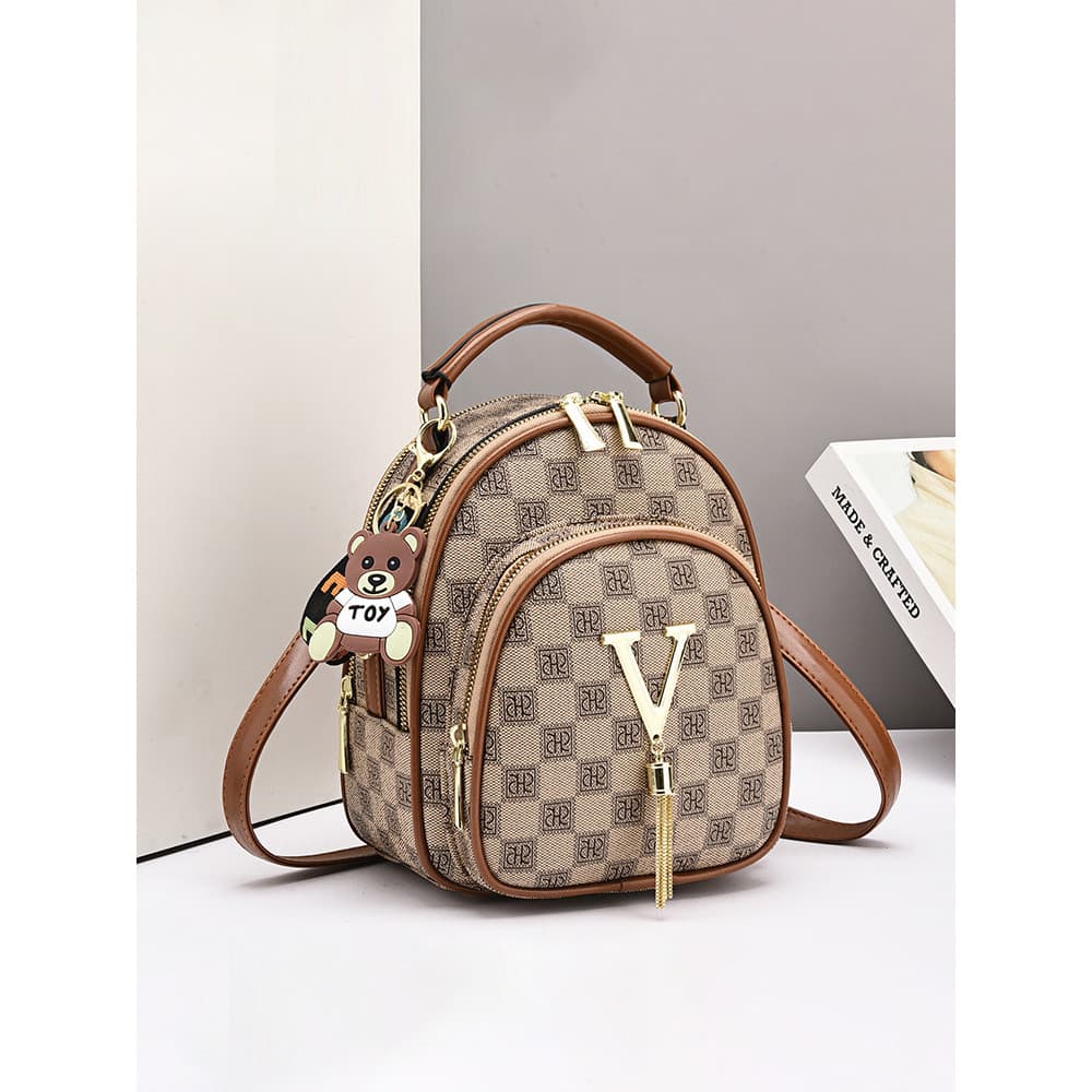 2025 novo estilo textura de verão moda Casual versão coreana pequena mochila feminina portátil Cross-body dupla utilizaç