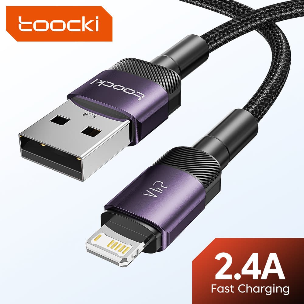 Cabo de Dados para Celular Toocki em Liga de Alumínio, Cabo USB de Carregamento Rápido para iPhone 13/12, Preço de Fábri