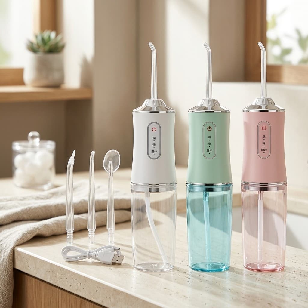 Fio Dental Eletrônico Jato De Água Potente Limpador Bucal Irrigador Odontológico Portátil Antitártaro Bivolt