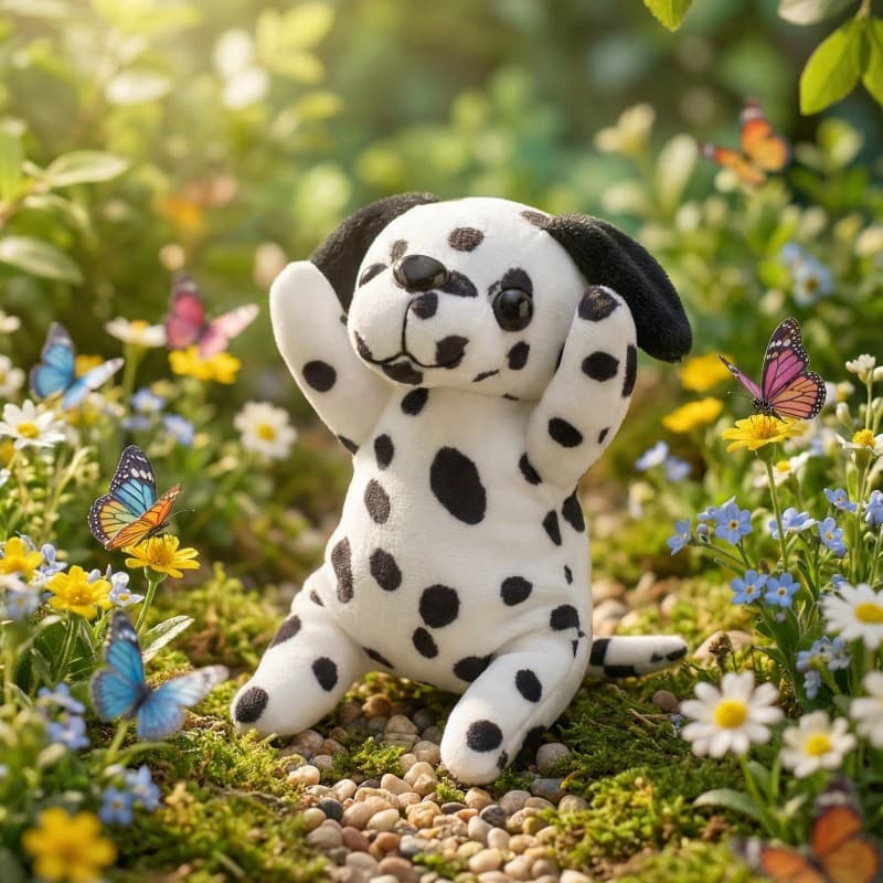 Bonito dos desenhos animados pontilhado cão boneca brinquedo de pelúcia Ragdoll pai-filho acompanhando reconfortante bon