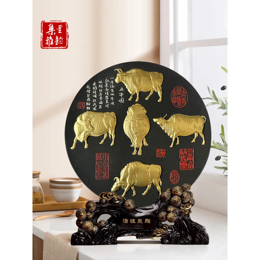 Cinco Niu Tu Decorações Decorações de mesa de escritório Placa de recompensa Placa de decoração Sala de estar Armário de