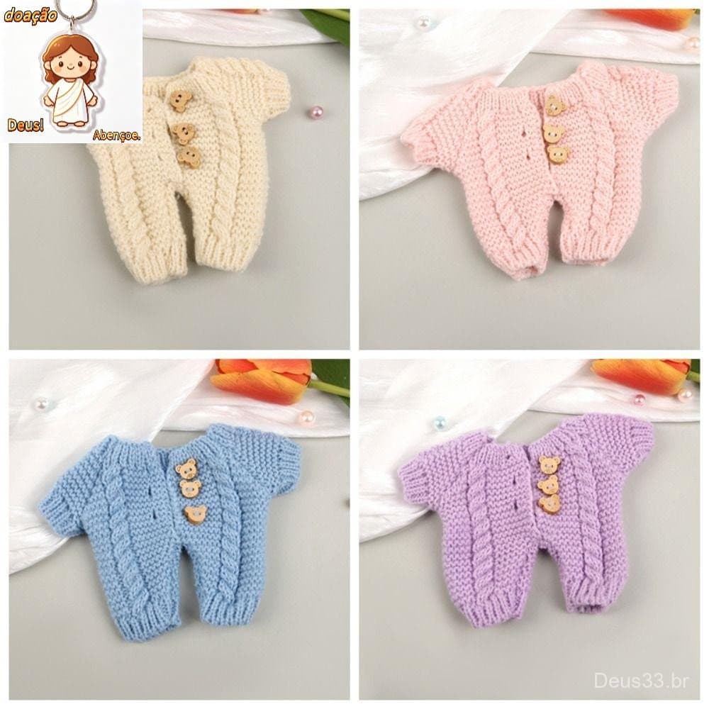 SUBEI Roupas De Boneca De Algodão De 20 Cm , Suéter Fofo De Botão De Alta Qualidade , Adoráveis Para Crianças , Macacões