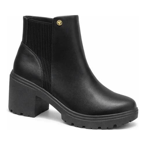 Bota Via Uno Cano Curto Chelsea Salto Bloco 959001 Preta 959001sfacv