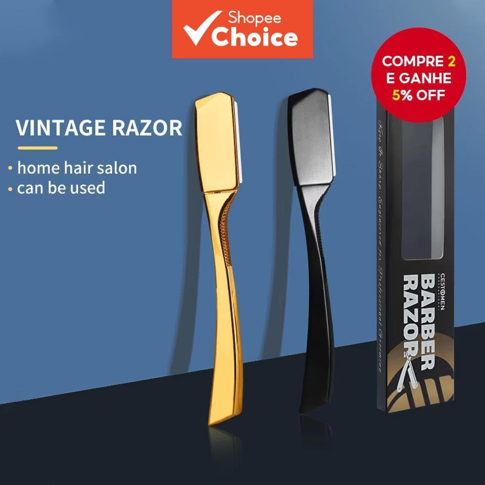 Suporte de Navalha Manual Vintage para Barbeador Profissional em Forma de Barba, Ferramenta para Remoção de Pelos,