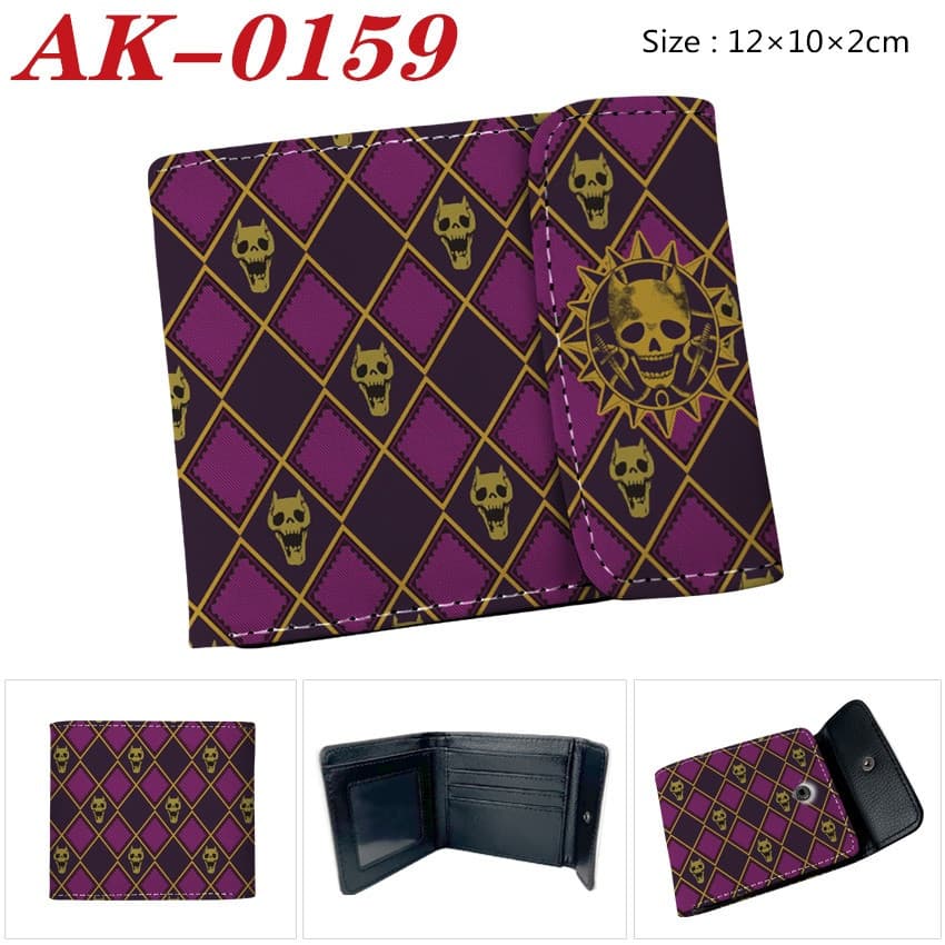 JoJo's Bizarre Adventure Cartoon Fashion PU Carteira De Couro Para Crianças Curta Estudantes Moedas