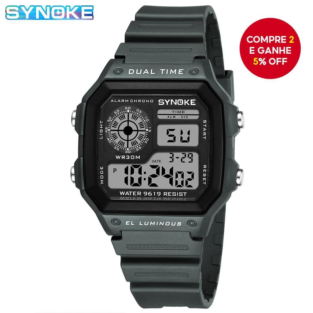 SYNOKE Relógio Esportivo Masculino À Prova D'água , Clássico De Luxo Para Primavera , Fitness , Verão , Aventura , Preto