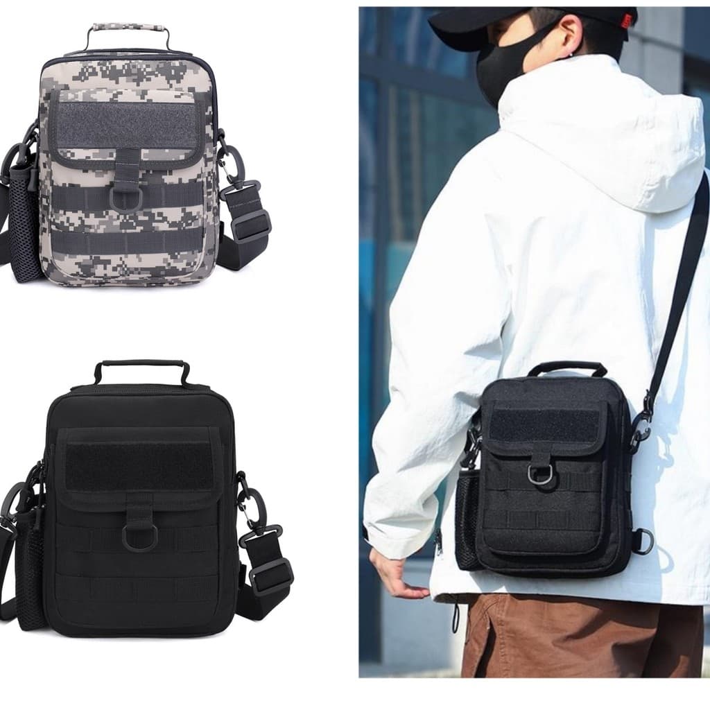 Bolsa de peito com vários bolsos, bolsa mensageiro esportiva masculina, à prova d'água, multifuncional, Casual, bolsa de