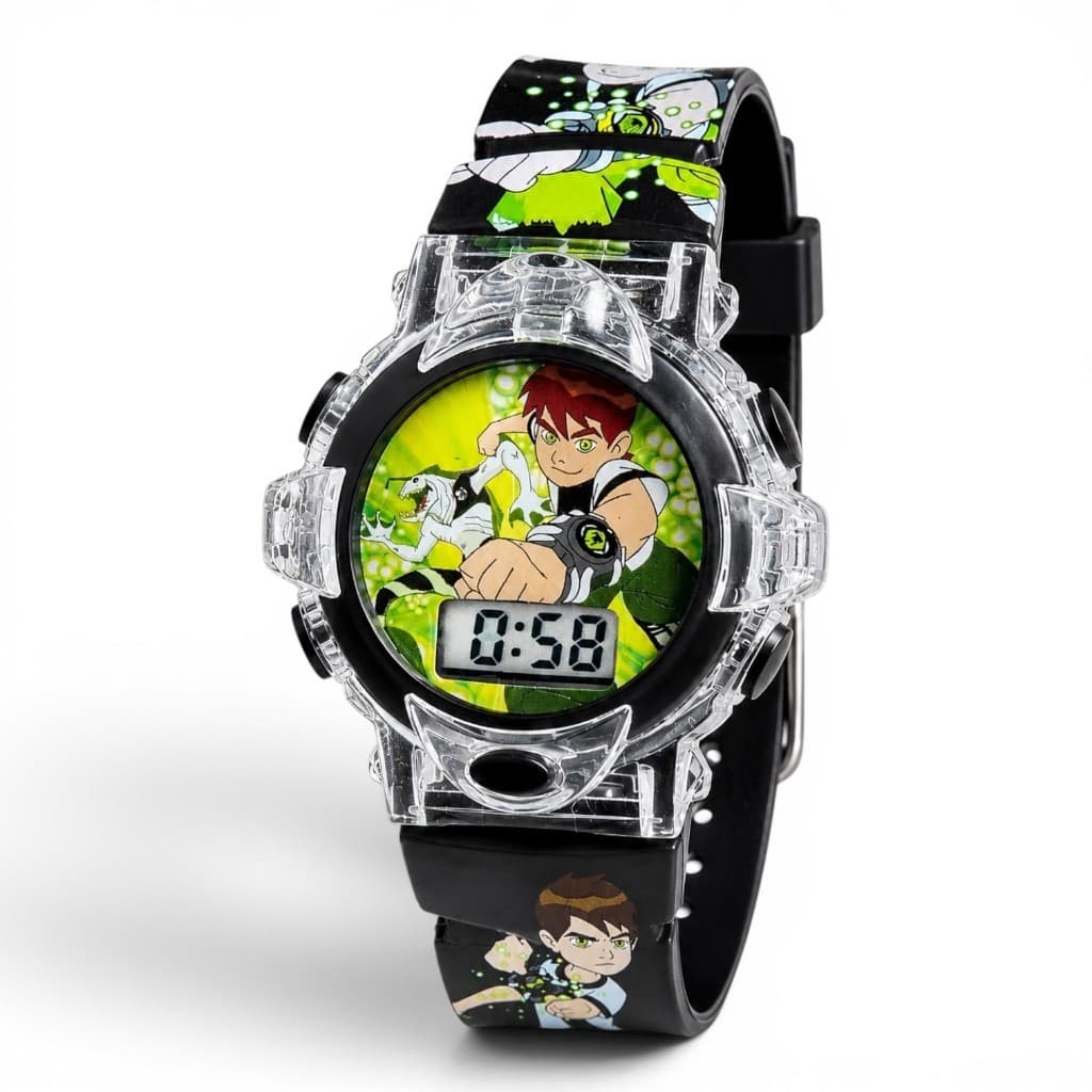 Relógio Digital Infantil Musical Ben 10 Menino Omnitrix Desenho Pulseira Confortável Aniversário Top