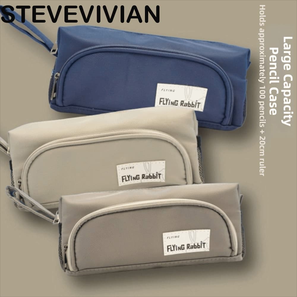 Estojo STEVEVIVIAN , Bolsa De Armazenamento De Lápis Multicamadas De Cor Sólida , Caixa De Caneta De Design Portátil