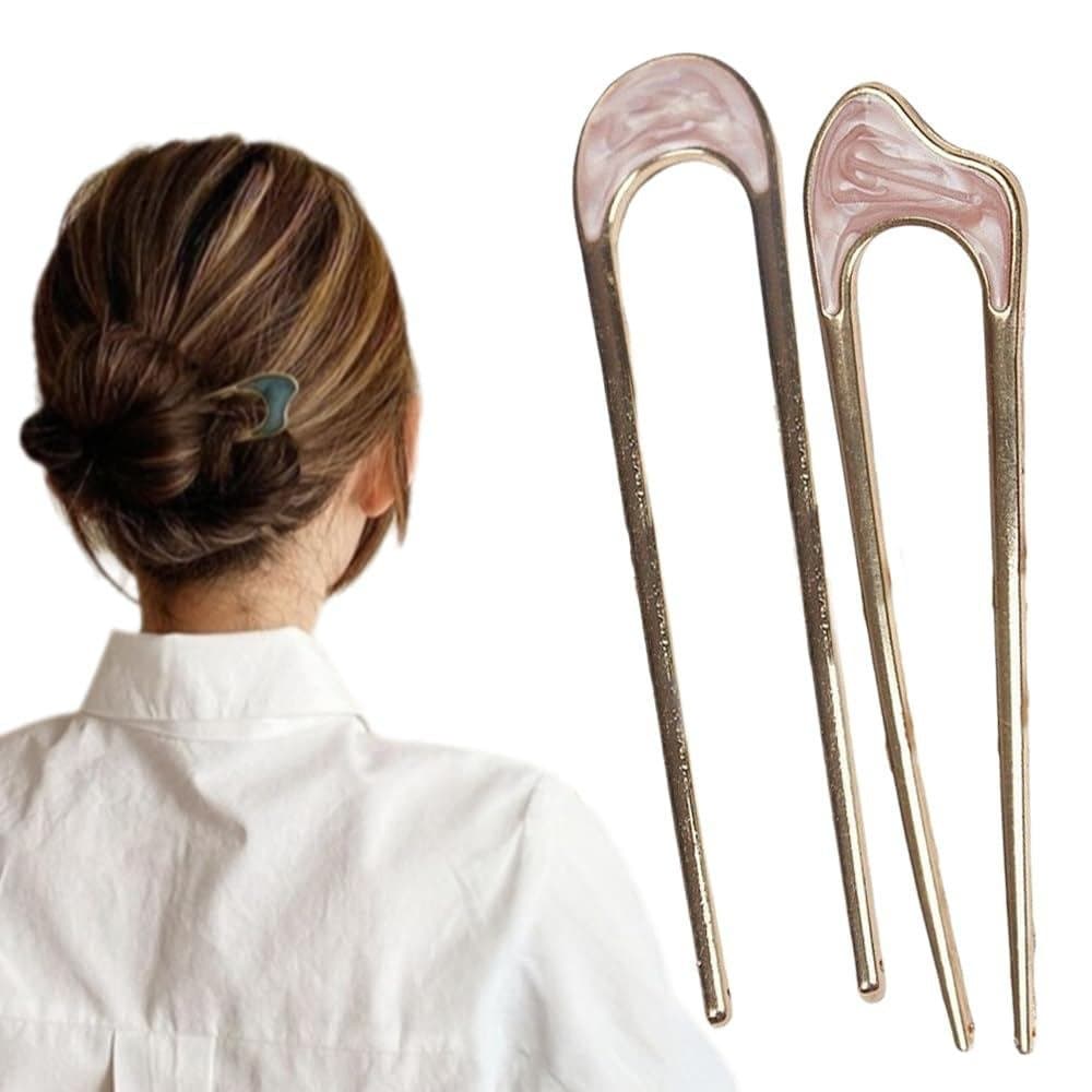 Grampo de Cabelo Francês em Forma de U de Metal para Mulheres e Meninas, Novo Acessório de Cabelo Torcido 2026 para Cabe