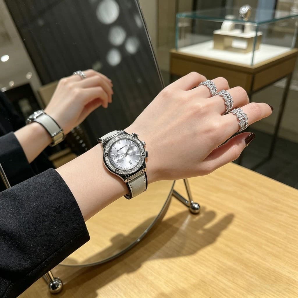 Diamante senhoras relógio elegante olhar temperamento luz luxo senhoras relógio requintado estudante Casual All-Match me